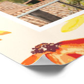 Poster Modern Painted Orange Flowers Custom Photo (Coin)