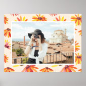 Poster Modern Painted Orange Flowers Custom Photo (Devant)