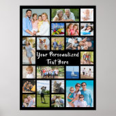 Poster Modern Personalized 21 Photo Collage Custom Color (Devant)