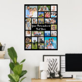 Poster Modern Personalized 21 Photo Collage Custom Color (Bureau à domicile)