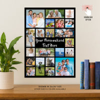 Modern Personalized 21 Photo Collage Custom Color
