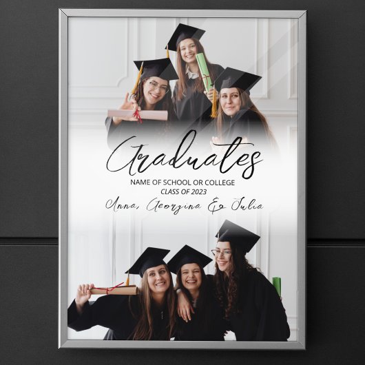 Poster Modern Photo Collage Friends Graduation Party