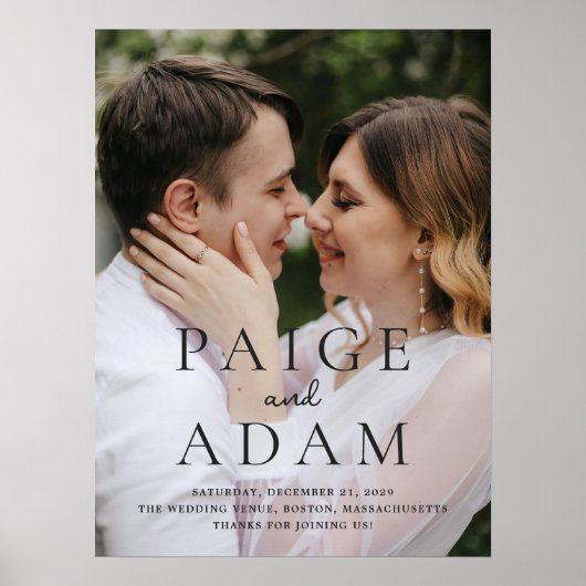 Poster Modern Photo Editorial Wedding Welcome Sign (Devant)