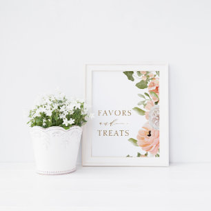 Poster Modern Pink Lemonade Summer Favors & Treats Sign