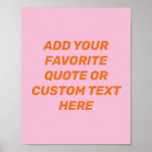Poster Modern Pink Orange Custom Quote (Devant)