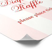 Poster Modern Pink Stripe Heart Valentine Raffle (Coin)