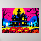 Poster Modern Pop Art Halloween Graveyard (Devant)