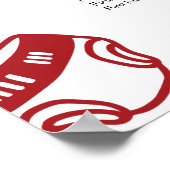 Poster Modern Red Hand Drawn Italian Pizza Seating Chart (Coin)