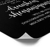 Poster Modern Rustic Wedding Open Bar Drunken Shenanigans (Coin)