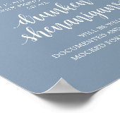 Poster Modern Rustic Wedding Open Bar Drunken Shenanigans (Coin)