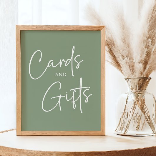 Poster Modern Sage Oh Baby Simple Douche Cartes et Cadeau