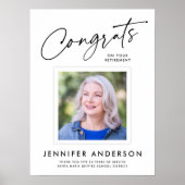 Poster Modern Script Congrats Retirement Party Photo (Devant)