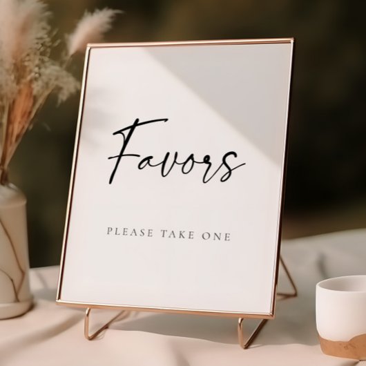 Poster Modern Script Favore Mariage