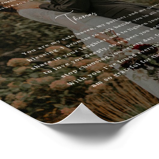 Poster Modern Script Photo Custom Wedding Vows (Coin)