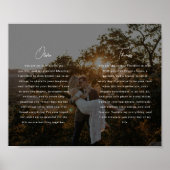 Poster Modern Script Wedding Vows Custom Names & Photo (Devant)