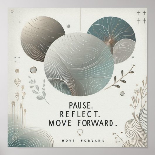 Poster Modern Serenity Quote Calm Botanical Typography (Devant)