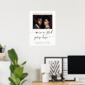 Poster Modern Simple Elegant Script Wedding Photo Sign (Bureau à domicile)