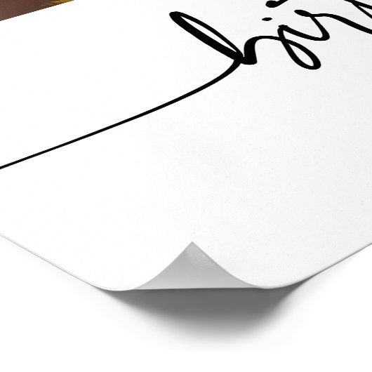 Poster Modern Simple Elegant Script Wedding Photo Sign (Coin)