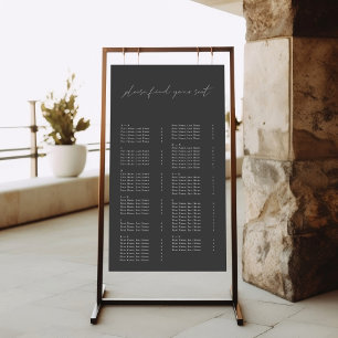 Poster  Modern Simple Elegant Wedding Seating Chart