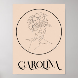 Poster  Modern Simple Line Art Black & White , Boho Chic