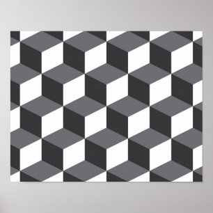 Poster Modern, simple, urban architectural cubes pattern