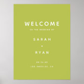 Poster Modern Simplistic Lime Green Wedding Welcome (Devant)