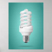 Poster Modern Spiral Compact Fluorescent Lightbulb (Devant)