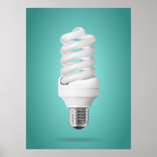 Poster Modern Spiral Compact Fluorescent Lightbulb (Devant)
