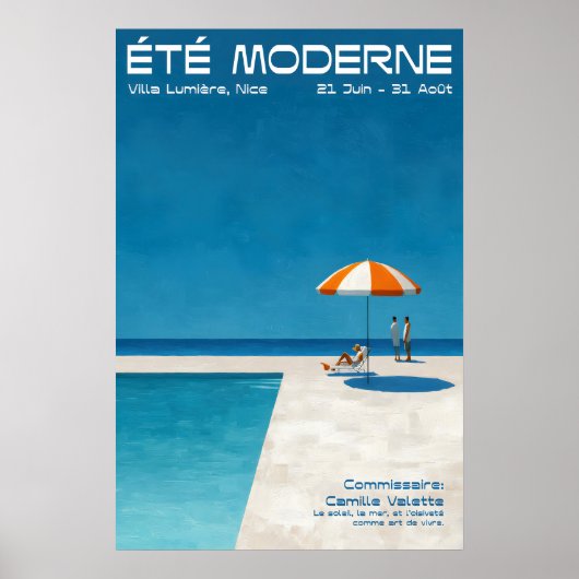 Poster Modern Summer Poolside Wall Art Print Bold French (Devant)
