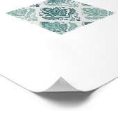 Poster Modern Teal Nordic Damask (Coin)