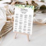 Poster Modern Tropical Floral Alphabetical Seating Chart<br><div class="desc">This modern tropical floral alphabetical seating chart is perfect for a destination wedding. This enchanting and attractive design features delightful green and pink flowers neatly arranged on geometric frames, evoking bliss and natural beauty. This sign can be used to organize your guests alphabetically or by table number. This wedding poster...</div>