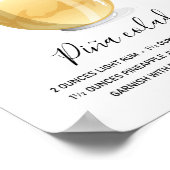 Poster Modern Tropical Piña Colada Recipe Illustration (Coin)