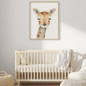Poster Modern Watercolor Giraffe Nursery Wall Art