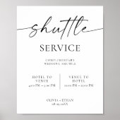 Poster Modern Wedding Shuttle Service Sign (Devant)