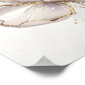 Poster Modern White Magnolia Gold Line Art Floral Wedding (Coin)