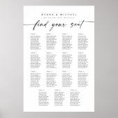 Poster Moderne 15 Tables Trouvez Votre Siège Carte De Siè (Devant)