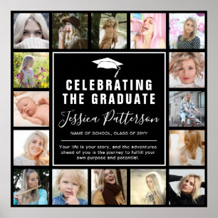 Poster Moderne 16 Insta Photo Collage Partie de graduatio