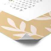 Poster Moderne 2024 Neutre Motif de feuille Terre Calende (Coin)