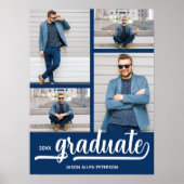 Poster Moderne 4 Photos sur Bleu Graduation (Devant)