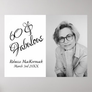 Poster Moderne 60 ans & Fabulueuse Fête d'anniversaire No