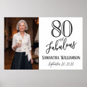 Poster Moderne 80 ans et Fabuleux Nom Date Anniversaire (Devant)