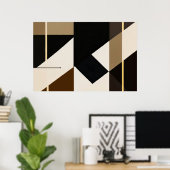 Poster Moderne Abstrait Inspiré du Bauhaus (Bureau à domicile)