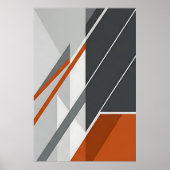 Poster Moderne Abstrait Rouille Gris (Devant)
