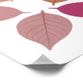 Poster Moderne argent FEUILLES D'AUTOMNE Design (Coin)