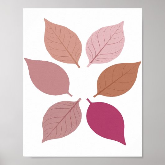 Poster Moderne argent FEUILLES D'AUTOMNE Design (Devant)