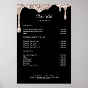 Poster moderne Beige Black Glitter