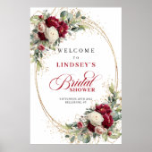 Poster Moderne Bienvenue de Réception de Mariée Florale B (Devant)