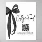 Poster Moderne Black Bow QR Code College Fonds Graduation (Devant)
