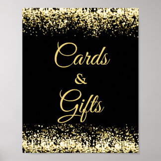 Poster moderne Black Gold Cartes et Cadeaux