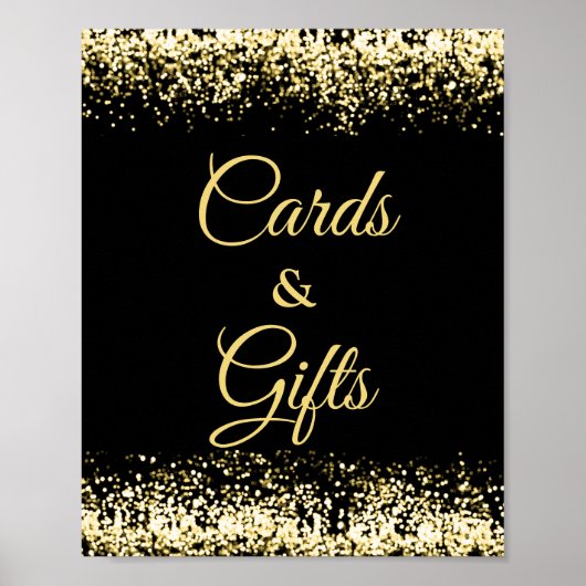 Poster moderne Black Gold Cartes et Cadeaux (Devant)